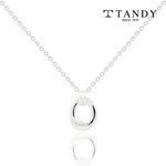 [TANDY] Silver 925 Interlocking Dual Pendant Necklace TDN604 - 92.5% Pure Non-Plated Silver, Elegant Design with Engraved TANDY Logo for Timeless Style - Made in Korea